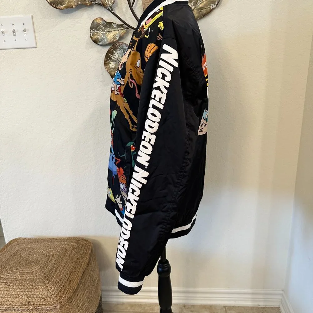 🎉 Nickelodeon x Members Only Bomber Jacket – Size M – Retro 90s Cartoons - Picture 4 of 10